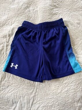 Under Armour Navy Blue Athletic Shorts with Aqua Accent